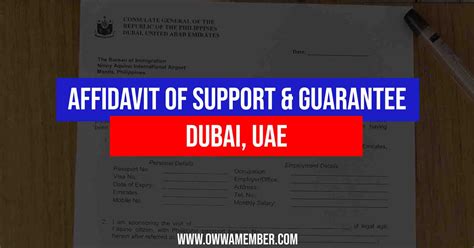 How To Get an Affidavit Of Support In Dubai .